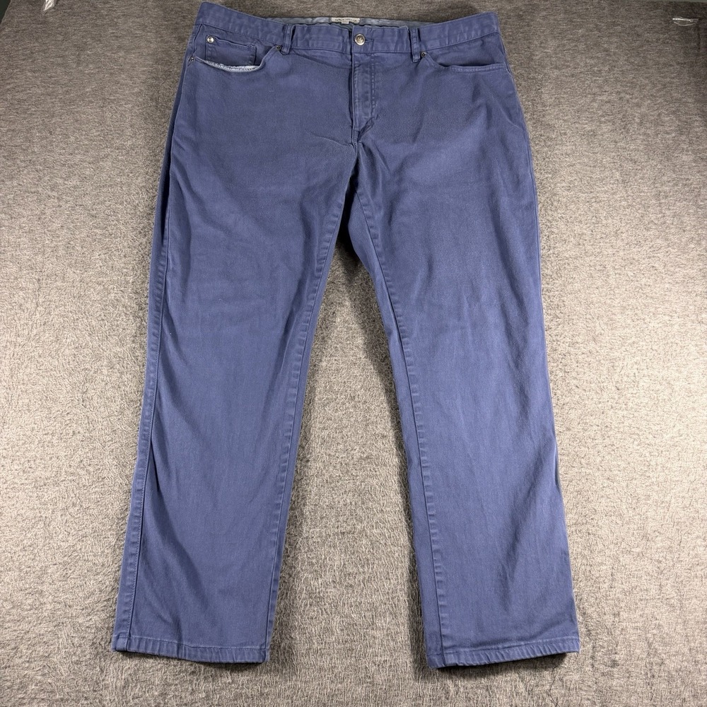 Peter Millar Pants Mens SZ 42 Blue 5 Pocket Pants Golf Office Chino Flat Front